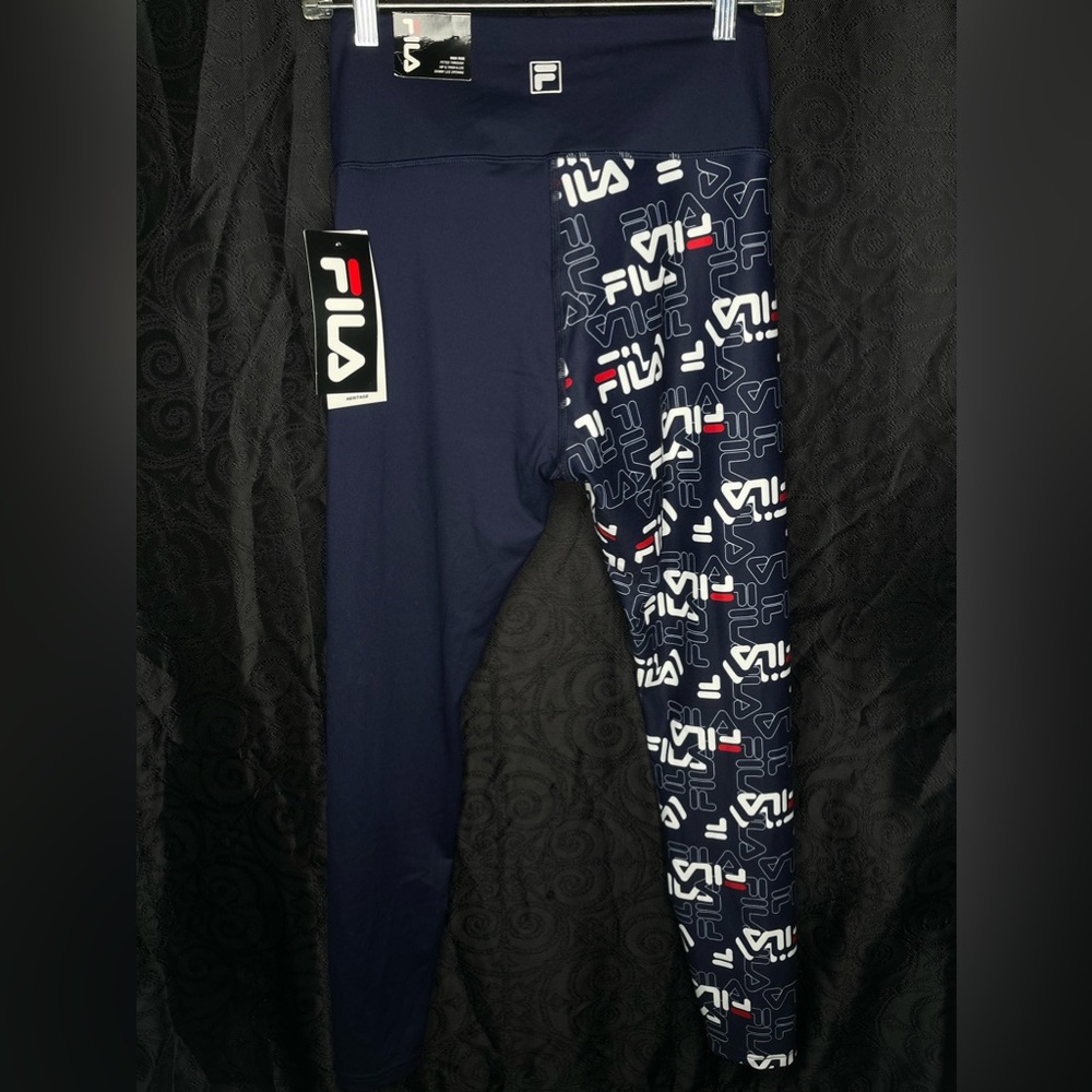 Brand new, Fila half printed, navy blue leggings
